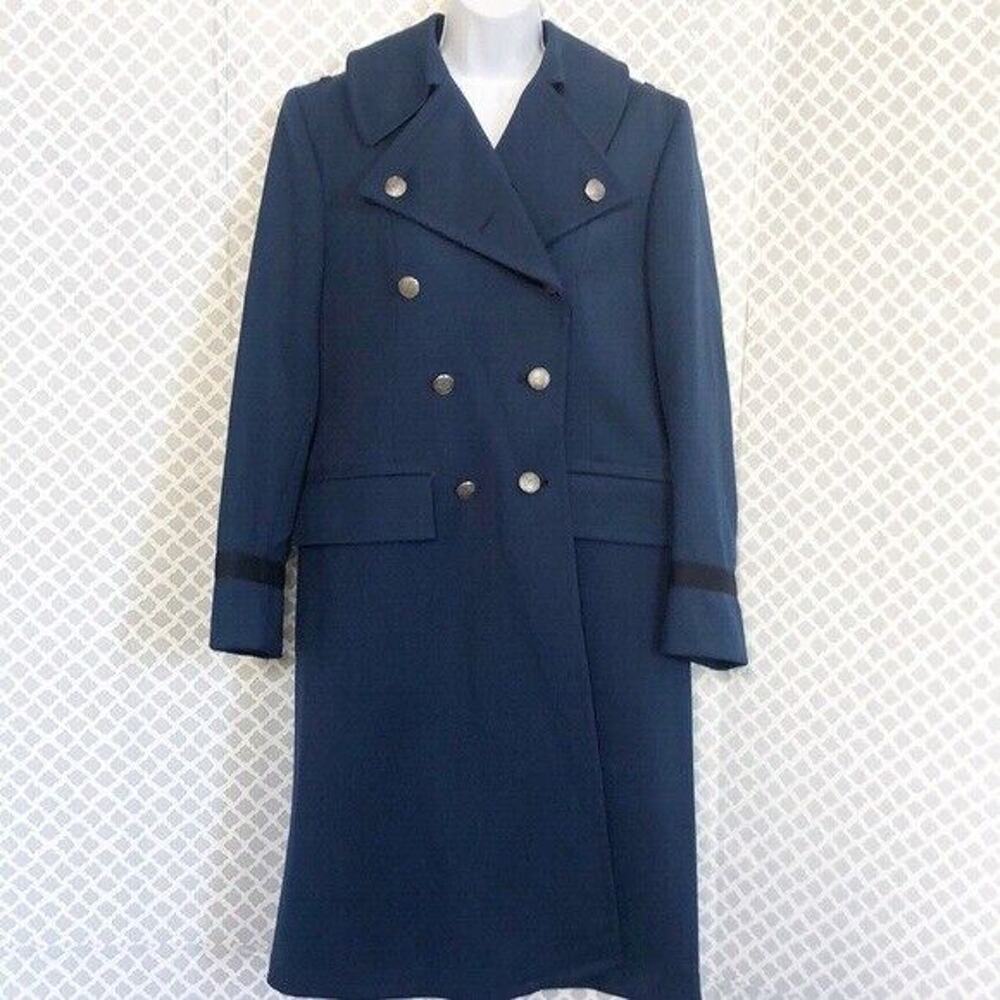 Vintage Flying cross officers blue long military coat Women’s Size S Small